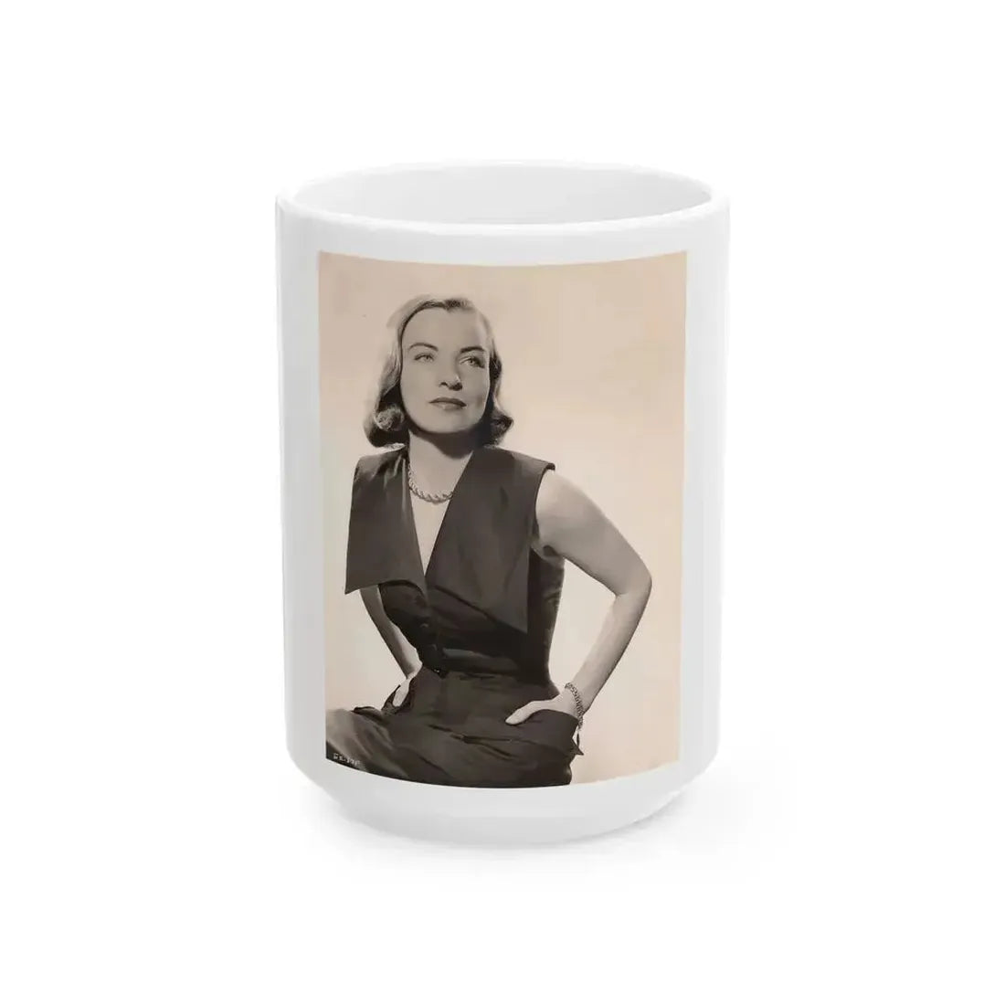 Ella Raines #102 (Vintage Female Icon) White Coffee Mug 15oz - Go Mug Yourself
