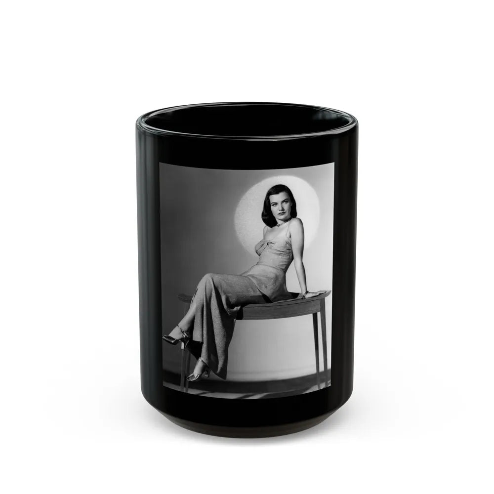 Ella Raines #11 (Vintage Female Icon) Black Coffee Mug-15oz-Go Mug Yourself