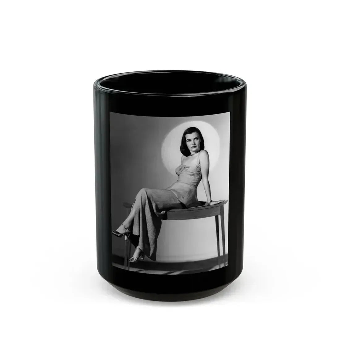 Ella Raines #11 (Vintage Female Icon) Black Coffee Mug 15oz - Go Mug Yourself