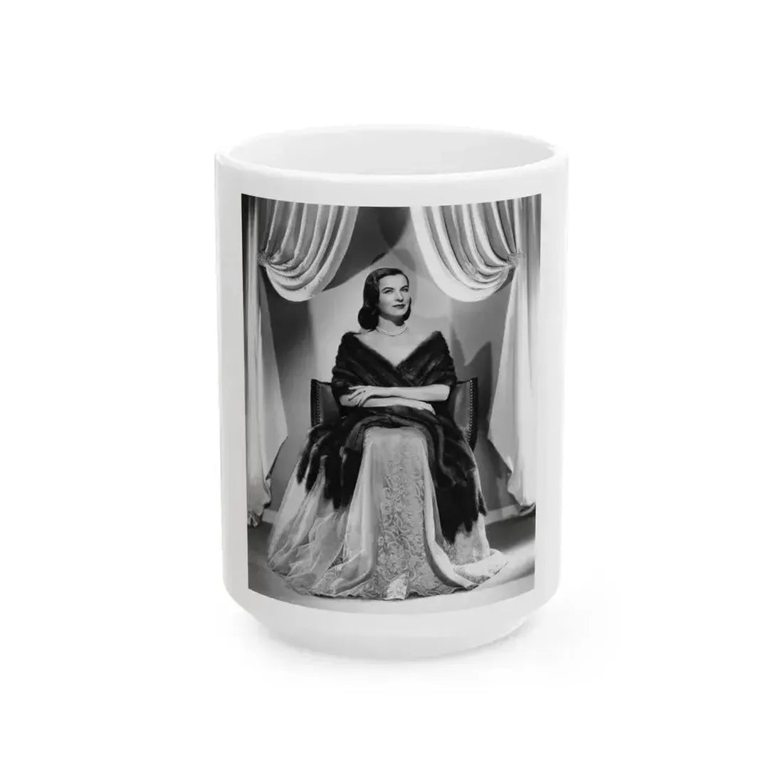 Ella Raines #12 (Vintage Female Icon) White Coffee Mug 15oz - Go Mug Yourself