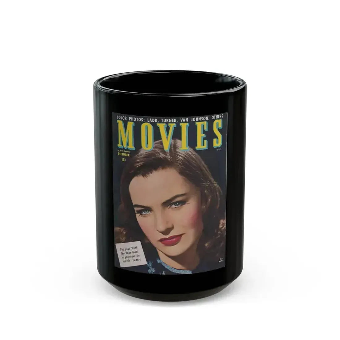 Ella Raines #148 - Mag. Cover (Vintage Female Icon) Black Coffee Mug 15oz - Go Mug Yourself