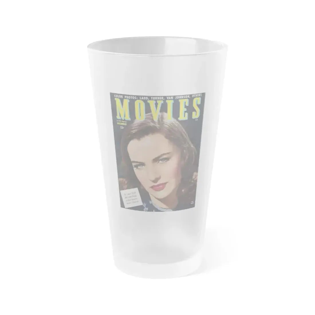 Ella Raines #148 - Mag. Cover (Vintage Female Icon) Frosted Pint Glass 16oz 16oz Frosted - Go Mug Yourself