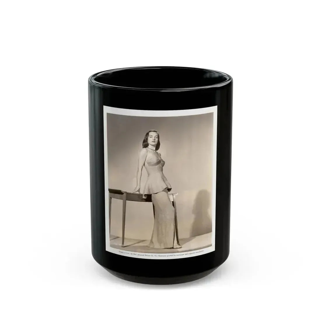 Ella Raines #163 (Vintage Female Icon) Black Coffee Mug 15oz - Go Mug Yourself