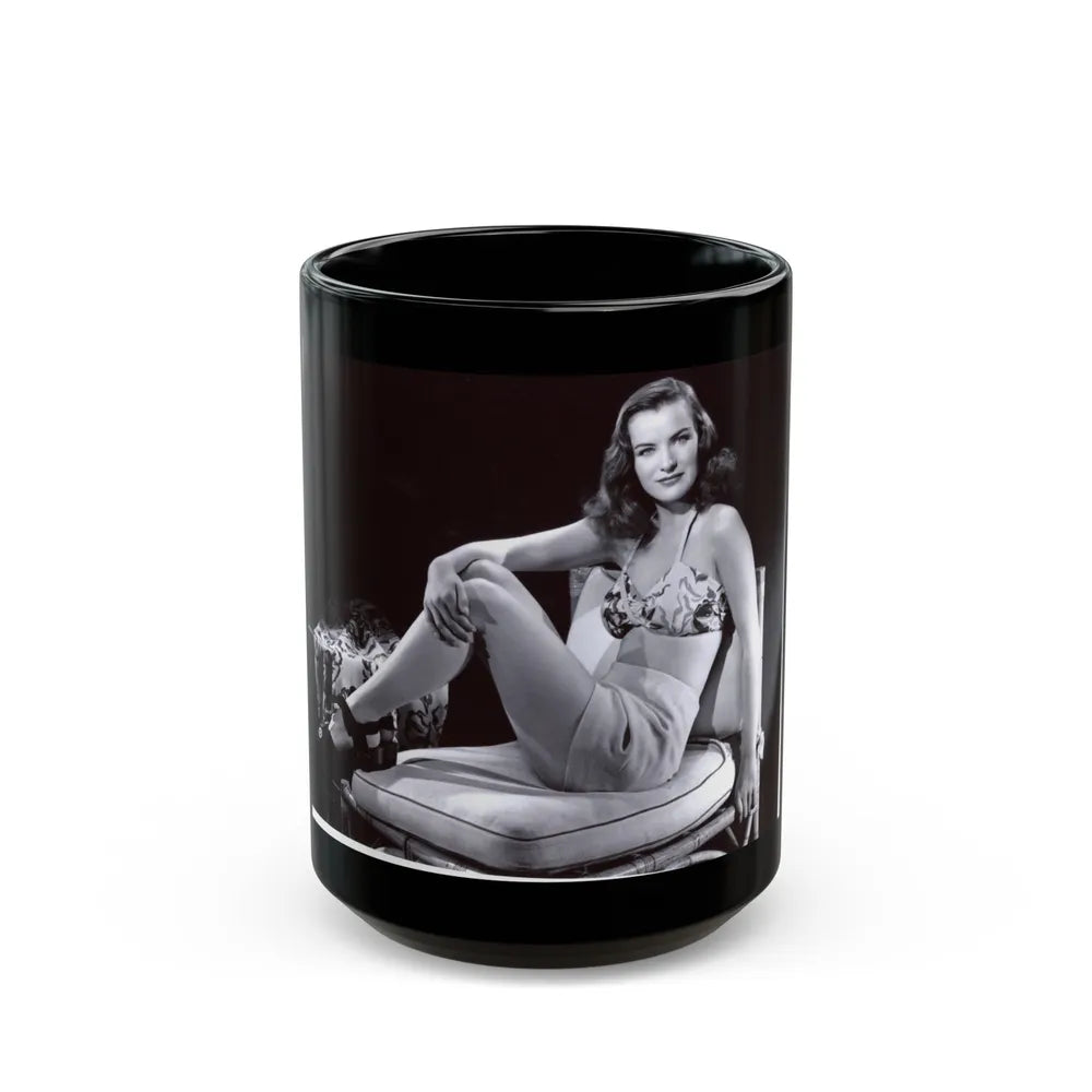 Ella Raines #19 (Vintage Female Icon) Black Coffee Mug-15oz-Go Mug Yourself