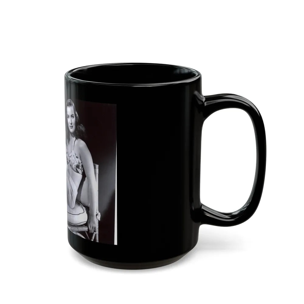 Ella Raines #19 (Vintage Female Icon) Black Coffee Mug-Go Mug Yourself