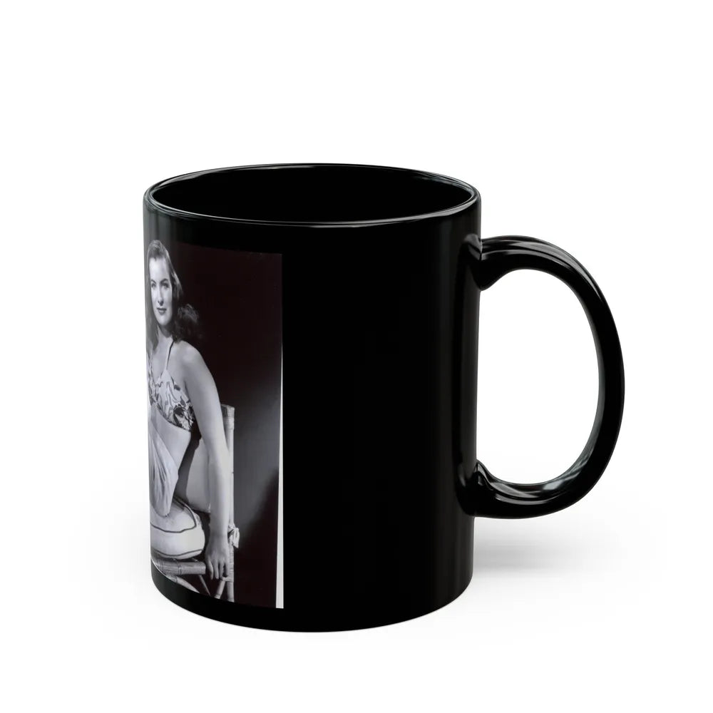 Ella Raines #19 (Vintage Female Icon) Black Coffee Mug-Go Mug Yourself