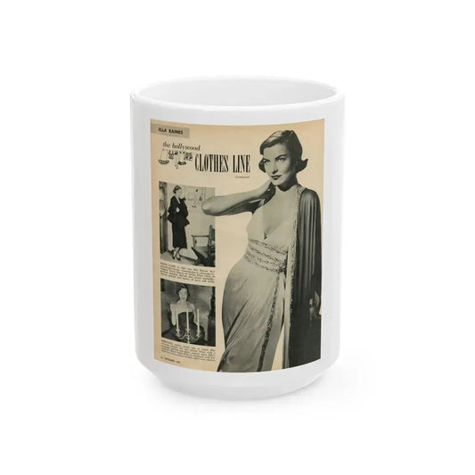 Ella Raines #202 (Vintage Female Icon) White Coffee Mug 15oz - Go Mug Yourself