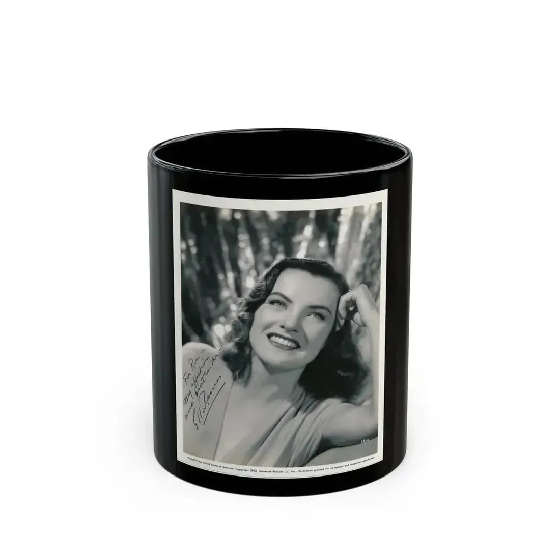 Ella Raines #238 (Vintage Female Icon) Black Coffee Mug 11oz - Go Mug Yourself