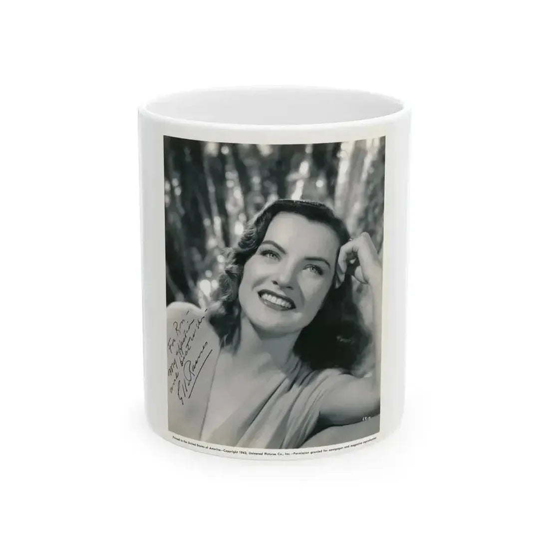Ella Raines #238 (Vintage Female Icon) White Coffee Mug 11oz - Go Mug Yourself
