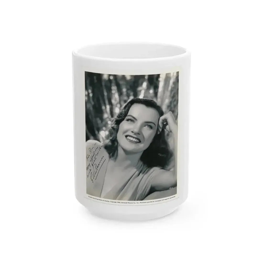 Ella Raines #238 (Vintage Female Icon) White Coffee Mug 15oz - Go Mug Yourself