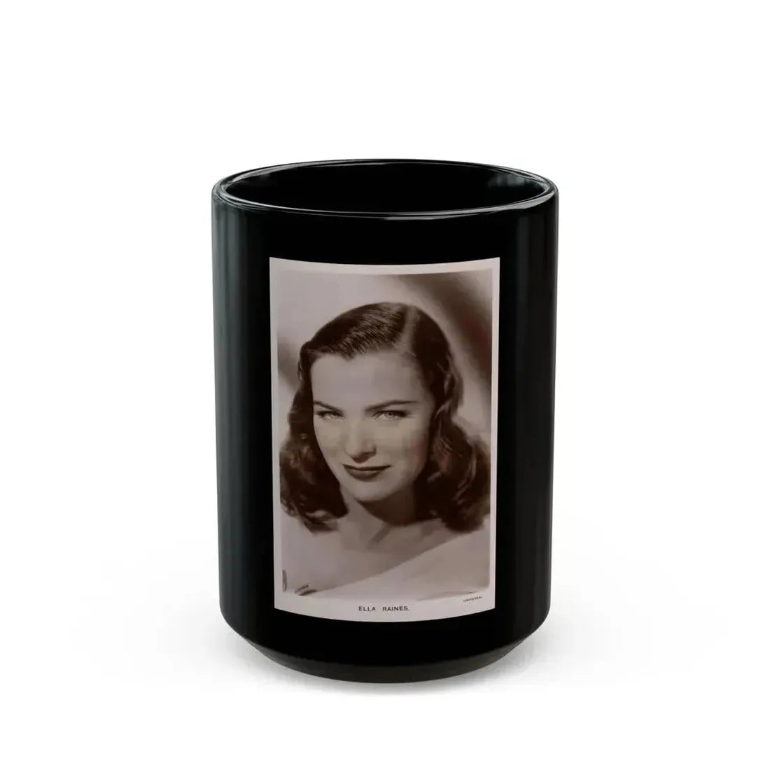 Ella Raines #239 (Vintage Female Icon) Black Coffee Mug 15oz - Go Mug Yourself