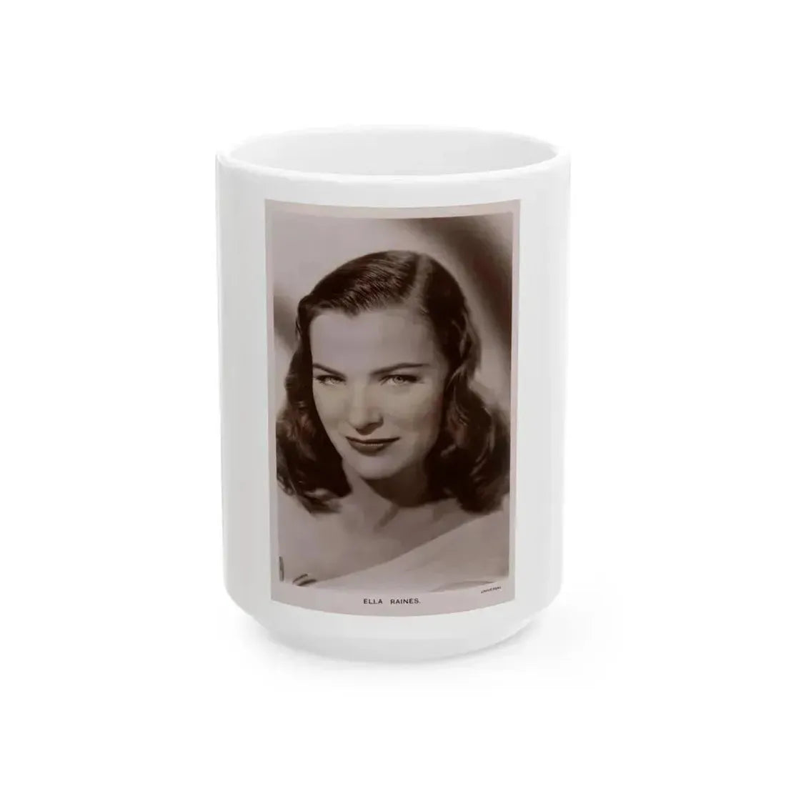 Ella Raines #239 (Vintage Female Icon) White Coffee Mug 15oz - Go Mug Yourself