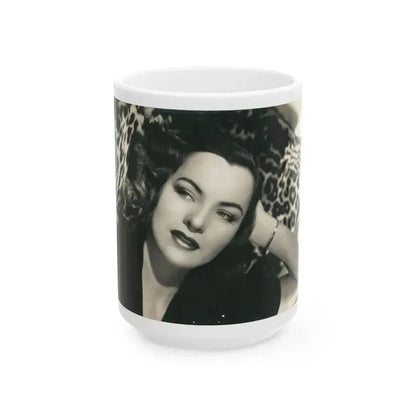 Ella Raines #240 (Vintage Female Icon) White Coffee Mug 15oz - Go Mug Yourself
