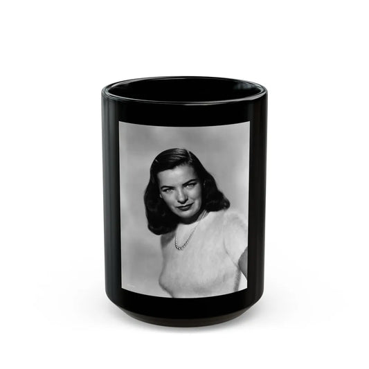 Ella Raines #25 (Vintage Female Icon) Black Coffee Mug-15oz-Go Mug Yourself