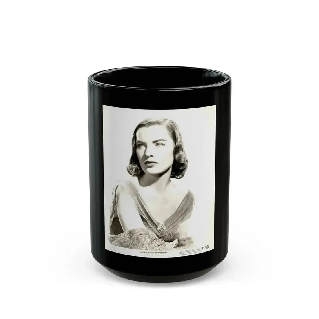 Ella Raines #35 (Vintage Female Icon) Black Coffee Mug 15oz - Go Mug Yourself