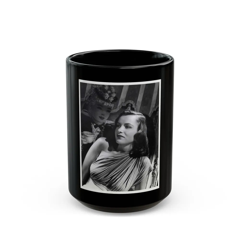 Ella Raines #40 (Vintage Female Icon) Black Coffee Mug-15oz-Go Mug Yourself