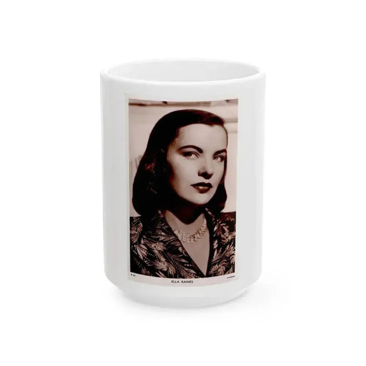 Ella Raines #85 (Vintage Female Icon) White Coffee Mug 15oz - Go Mug Yourself