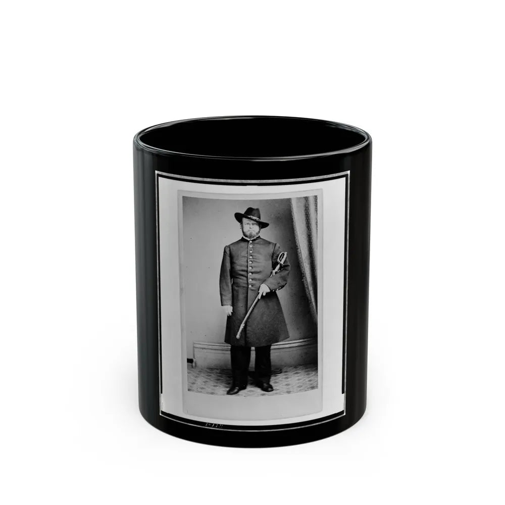 Elliott( ), Union Officer, Full-Length Portrait, Standing, Holding Sword In Left Hand, Facing Front (U.S. Civil War) Black Coffee Mug-11oz-Go Mug Yourself