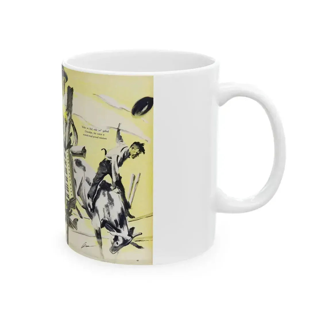 Elmer Comes of Age, Woman's Day, February 1950 - White Coffee Mug - Go Mug Yourself