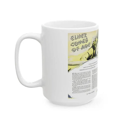Elmer Comes of Age, Woman's Day, February 1950 - White Coffee Mug - Go Mug Yourself