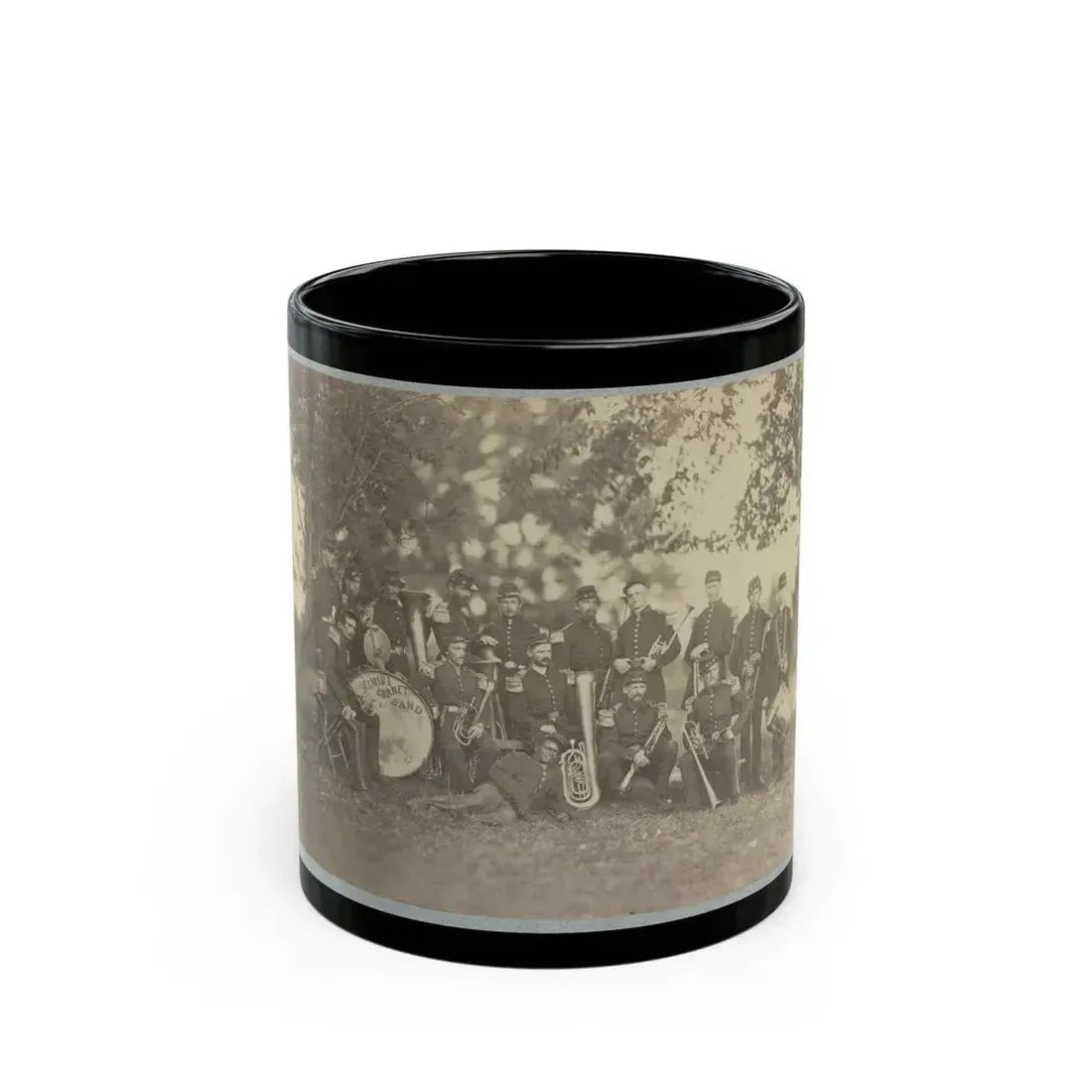 Elmira Cornet Band,  Thirty-Third Regiment, Of The New York State Volunteers, July 1861 (U.S. Civil War) Black Coffee Mug 11oz - Go Mug Yourself