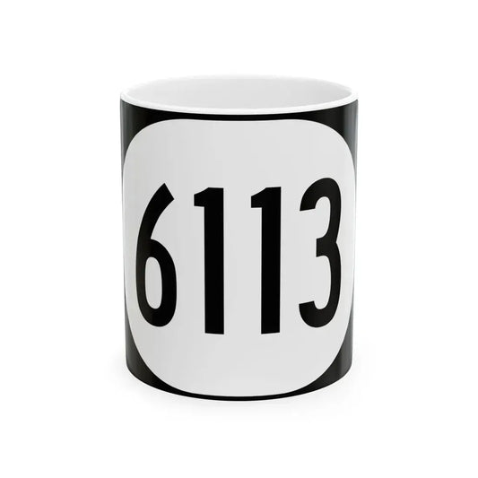 Elongated circle 6113 (Kentucky) (Road Sign) White Coffee Mug 11oz - Go Mug Yourself