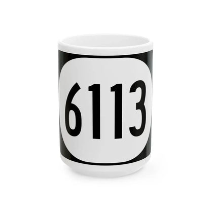 Elongated circle 6113 (Kentucky) (Road Sign) White Coffee Mug 15oz - Go Mug Yourself