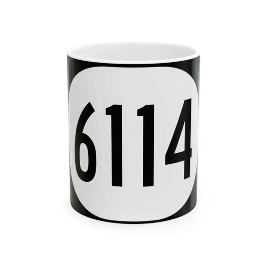 Elongated circle 6114 (Kentucky) (Road Sign) White Coffee Mug 11oz - Go Mug Yourself