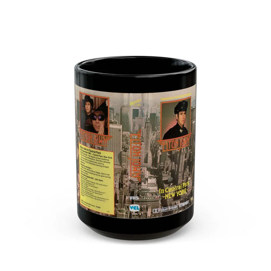 ELTON JOHN IN CENTRAL PARK NEW YORK (VHS COVER) - Black Coffee Mug-15oz-Go Mug Yourself