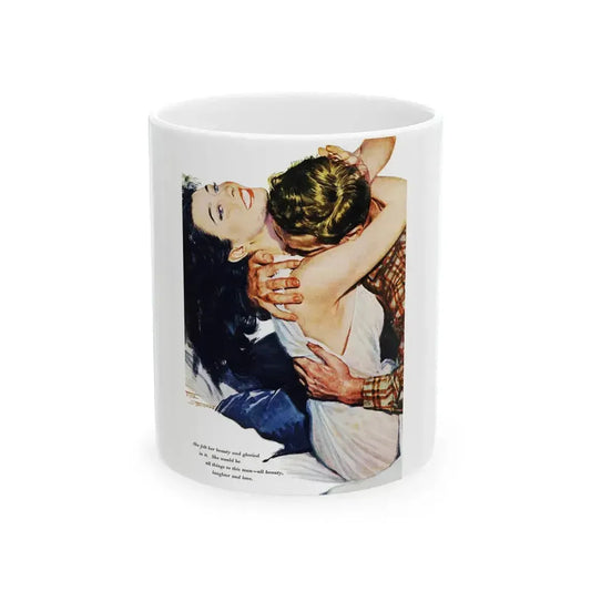Elusive Beauty, Redbook, July 1955 - White Coffee Mug 11oz - Go Mug Yourself