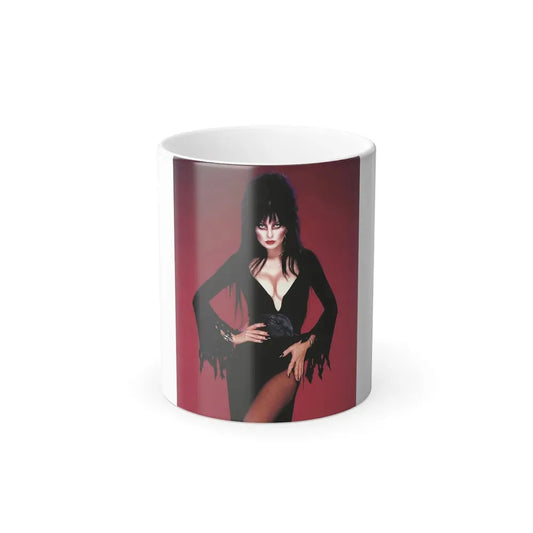 Elvira, Mistress Of The Dark #154 (Vintage Female Icon) Color Changing Coffee Mug 11oz - Go Mug Yourself