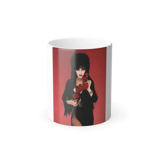 Elvira, Mistress Of The Dark #155 (Vintage Female Icon) Color Changing Coffee Mug 11oz - Go Mug Yourself