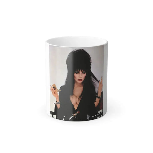 Elvira, Mistress Of The Dark #157 (Vintage Female Icon) Color Changing Coffee Mug 11oz - Go Mug Yourself