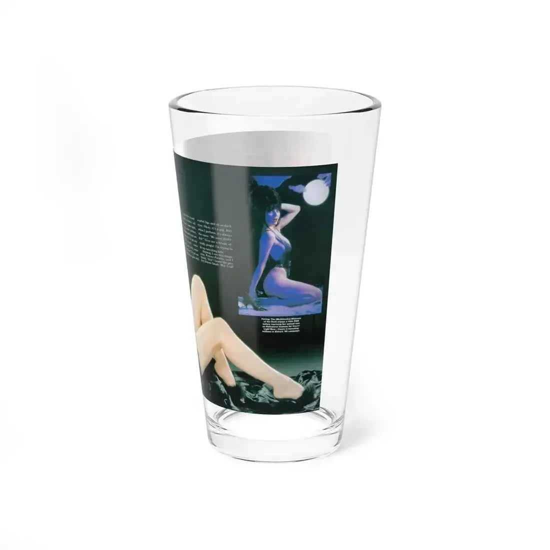 Elvira, Mistress Of The Dark #164 - Femme Fatales '95 - Mag. Photo (Vintage Female Icon) Pint Glass 16oz - Go Mug Yourself