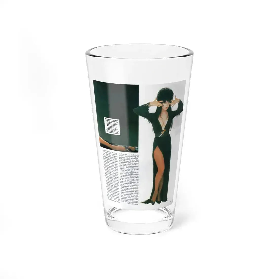 Elvira, Mistress Of The Dark #165 - Femme Fatales '95 - Mag. Photo (Vintage Female Icon) Pint Glass 16oz 16oz - Go Mug Yourself