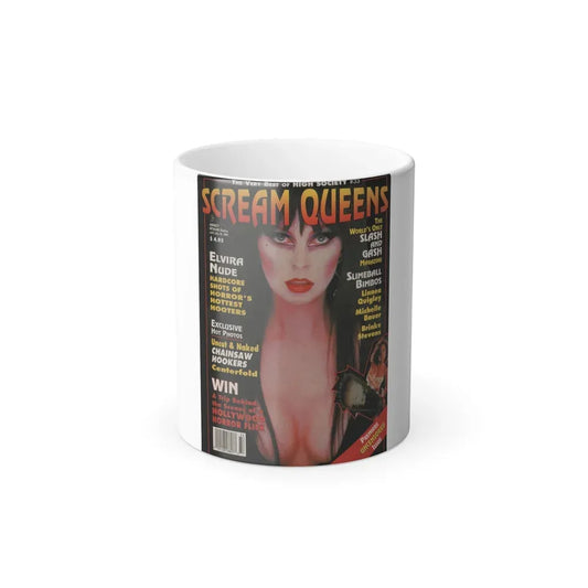 Elvira, Mistress Of The Dark #181 - Small Magazine Cover Clipping (Vintage Female Icon) Color Changing Coffee Mug 11oz - Go Mug Yourself