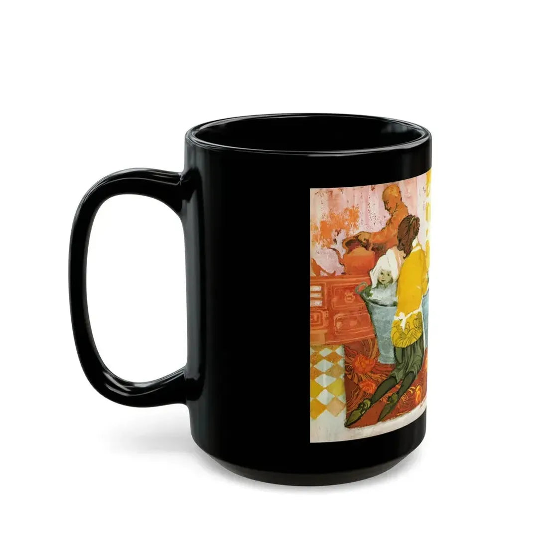 Em And Vi by Susan Lyle-Scott (2), Homes And Gardens magazine, 1964 - Black Coffee Mug - Go Mug Yourself