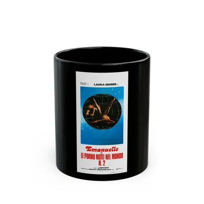 EMANUELLE AND THE EROTIC NIGHTS 1978 Movie Poster - Black Coffee Mug 11oz - Go Mug Yourself
