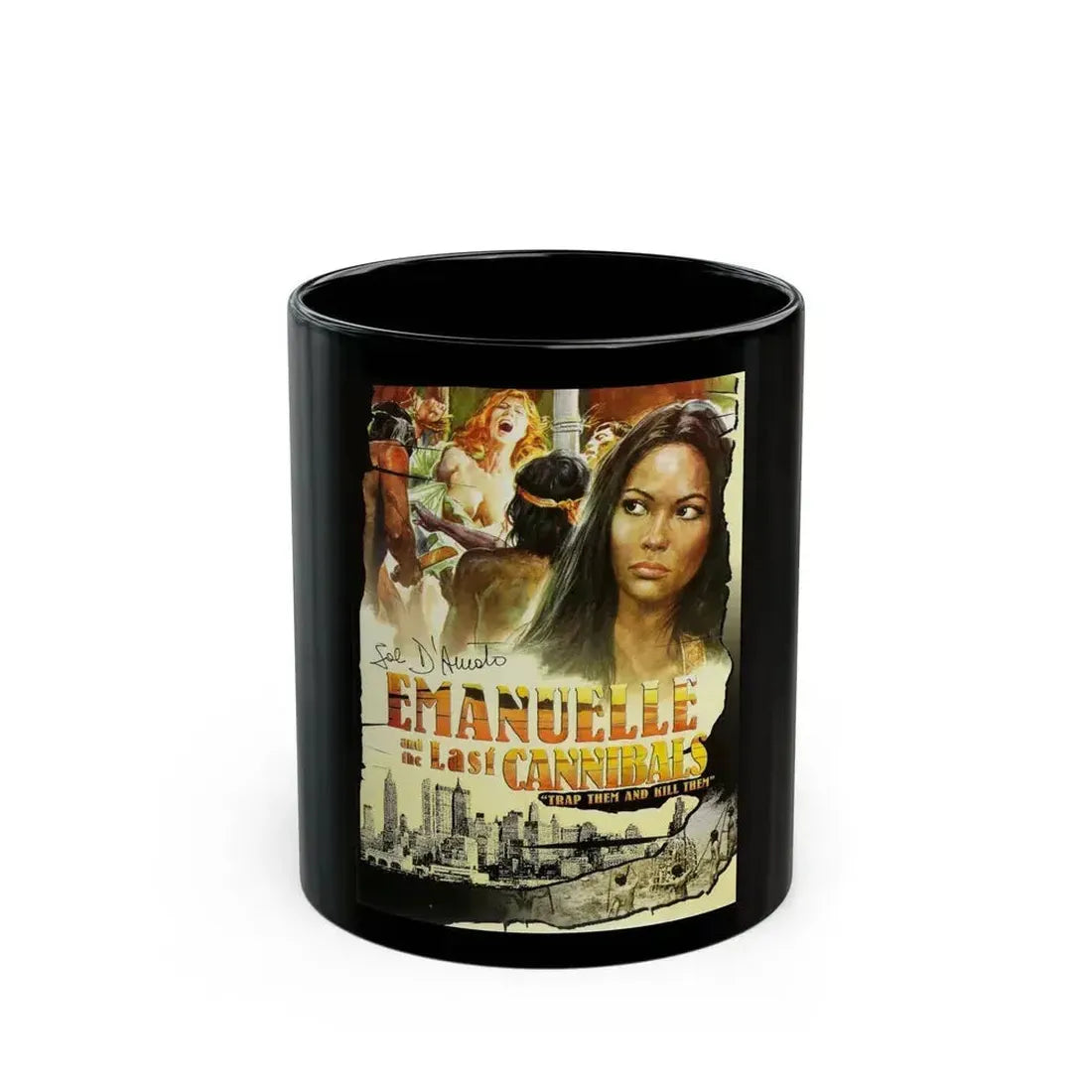 EMANUELLE AND THE LAST CANNIBALS (2) 1977 Movie Poster - Black Coffee Mug 11oz - Go Mug Yourself