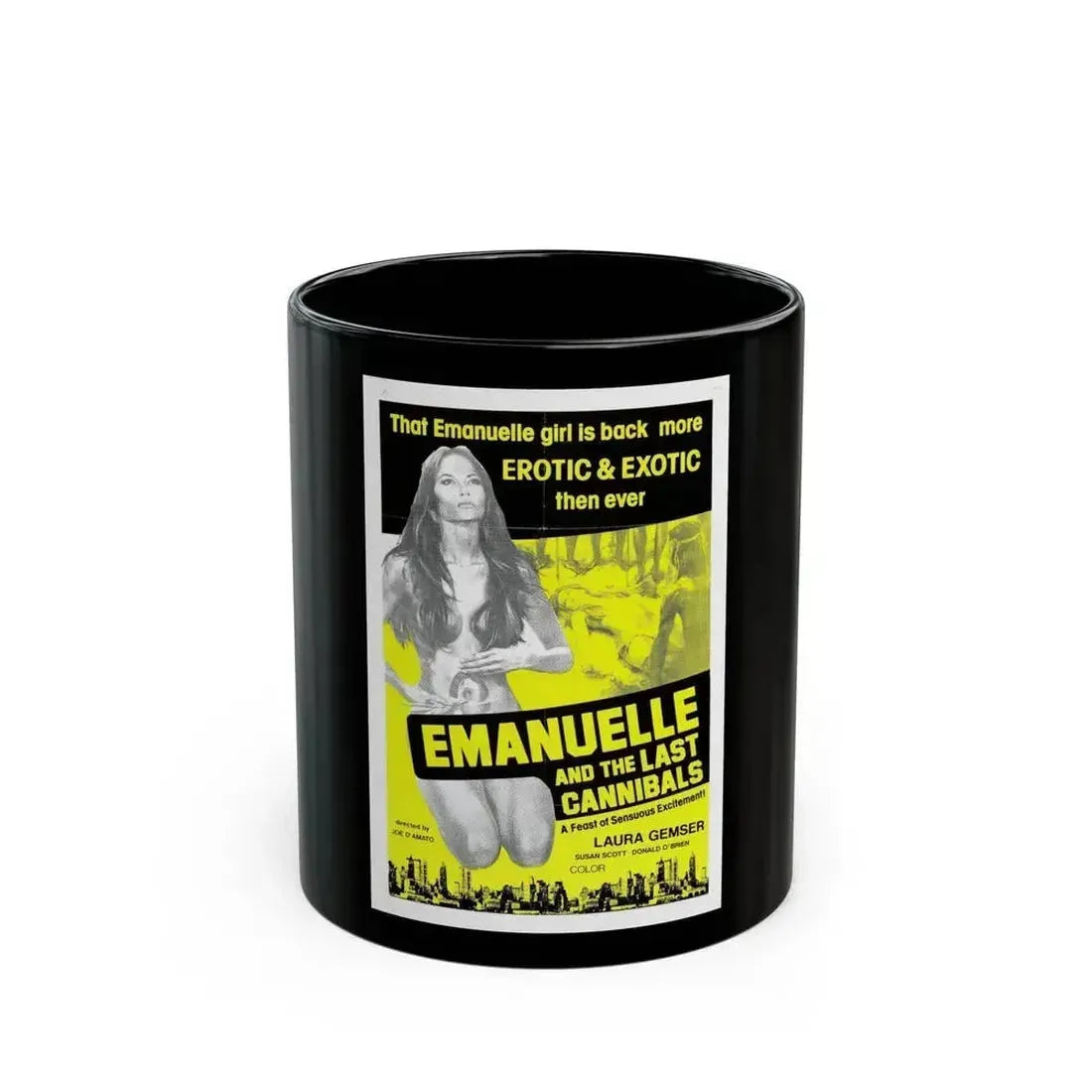 EMANUELLE AND THE LAST CANNIBALS (3) 1977 Movie Poster - Black Coffee Mug 11oz - Go Mug Yourself