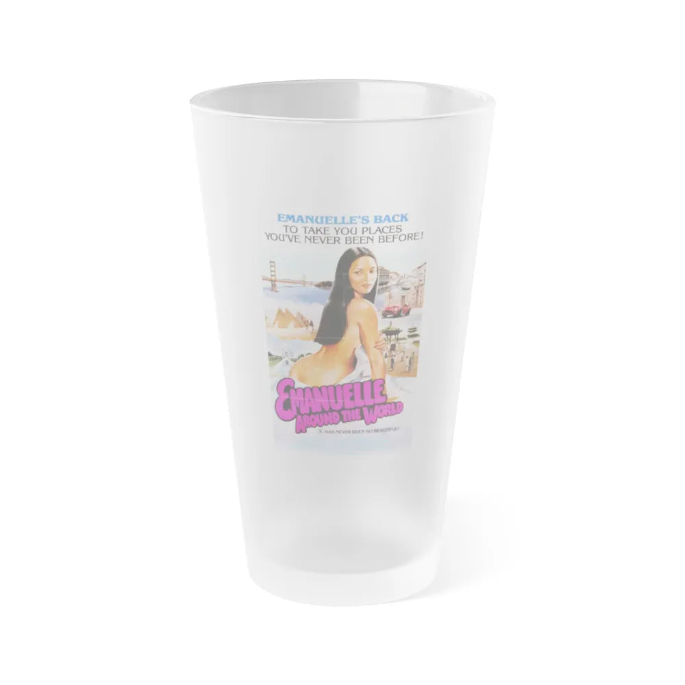 EMANUELLE AROUND THE WORLD 1977 Movie Poster - Frosted Pint Glass 16oz-16oz-Frosted-Go Mug Yourself