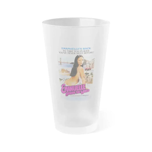 EMANUELLE AROUND THE WORLD 1977 Movie Poster - Frosted Pint Glass 16oz 16oz Frosted - Go Mug Yourself