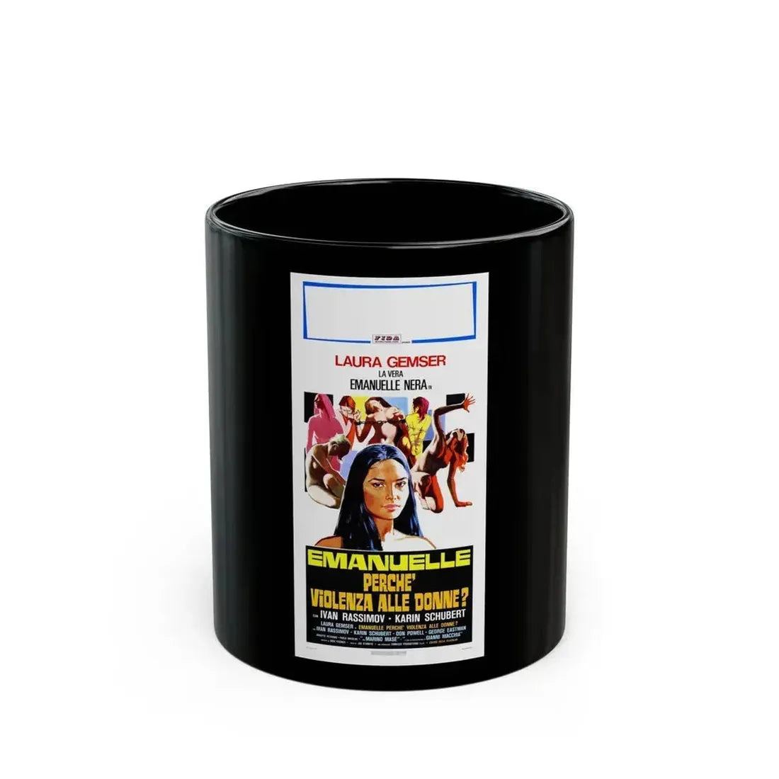 EMANUELLE AROUND THE WORLD (2) 1977 Movie Poster - Black Coffee Mug 11oz - Go Mug Yourself