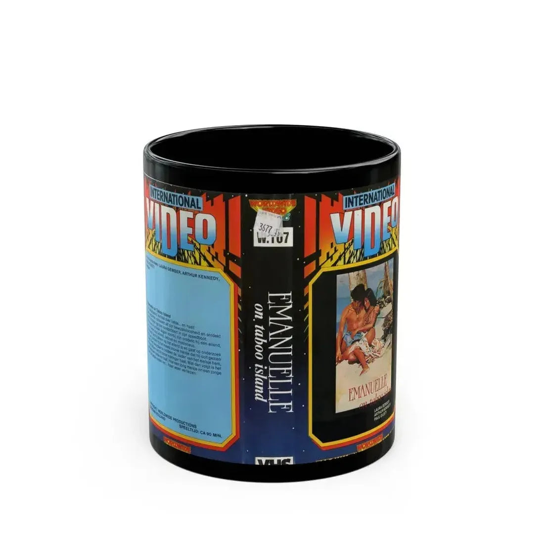 EMANUELLE ON TABOO ISLAND (VHS COVER) - Black Coffee Mug 11oz - Go Mug Yourself