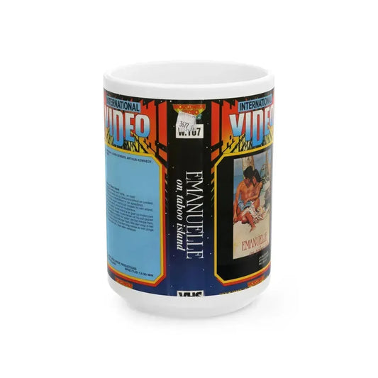 EMANUELLE ON TABOO ISLAND (VHS COVER) - White Coffee Mug 15oz - Go Mug Yourself