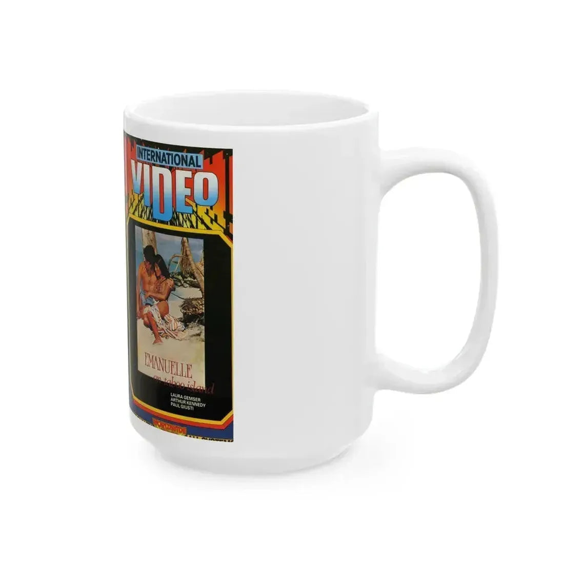EMANUELLE ON TABOO ISLAND (VHS COVER) - White Coffee Mug - Go Mug Yourself