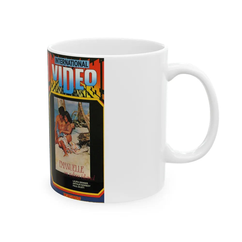 EMANUELLE ON TABOO ISLAND (VHS COVER) - White Coffee Mug-Go Mug Yourself