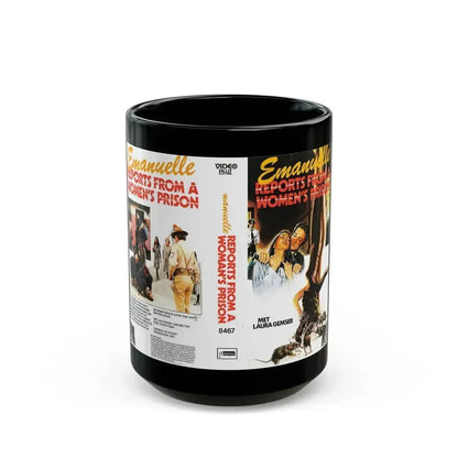 EMANUELLE REPORTS FROM A WOMENS PRISON (VHS COVER) - Black Coffee Mug 15oz - Go Mug Yourself