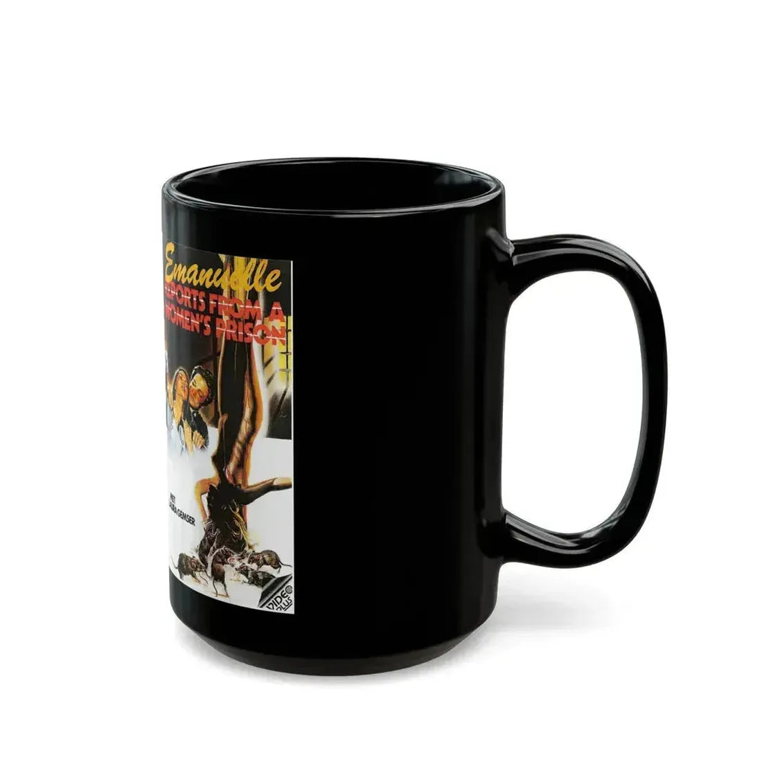 EMANUELLE REPORTS FROM A WOMENS PRISON (VHS COVER) - Black Coffee Mug - Go Mug Yourself