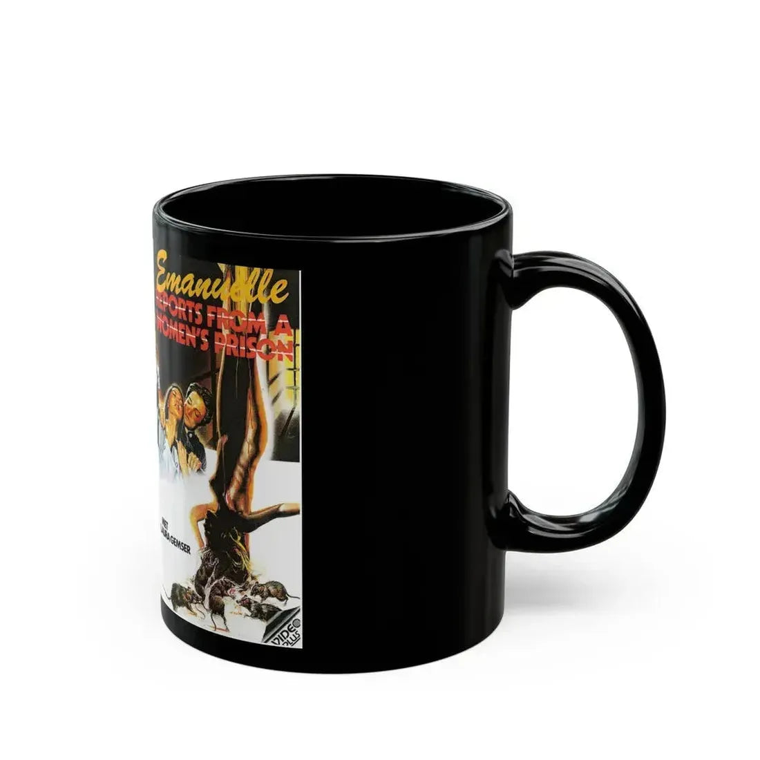 EMANUELLE REPORTS FROM A WOMENS PRISON (VHS COVER) - Black Coffee Mug - Go Mug Yourself